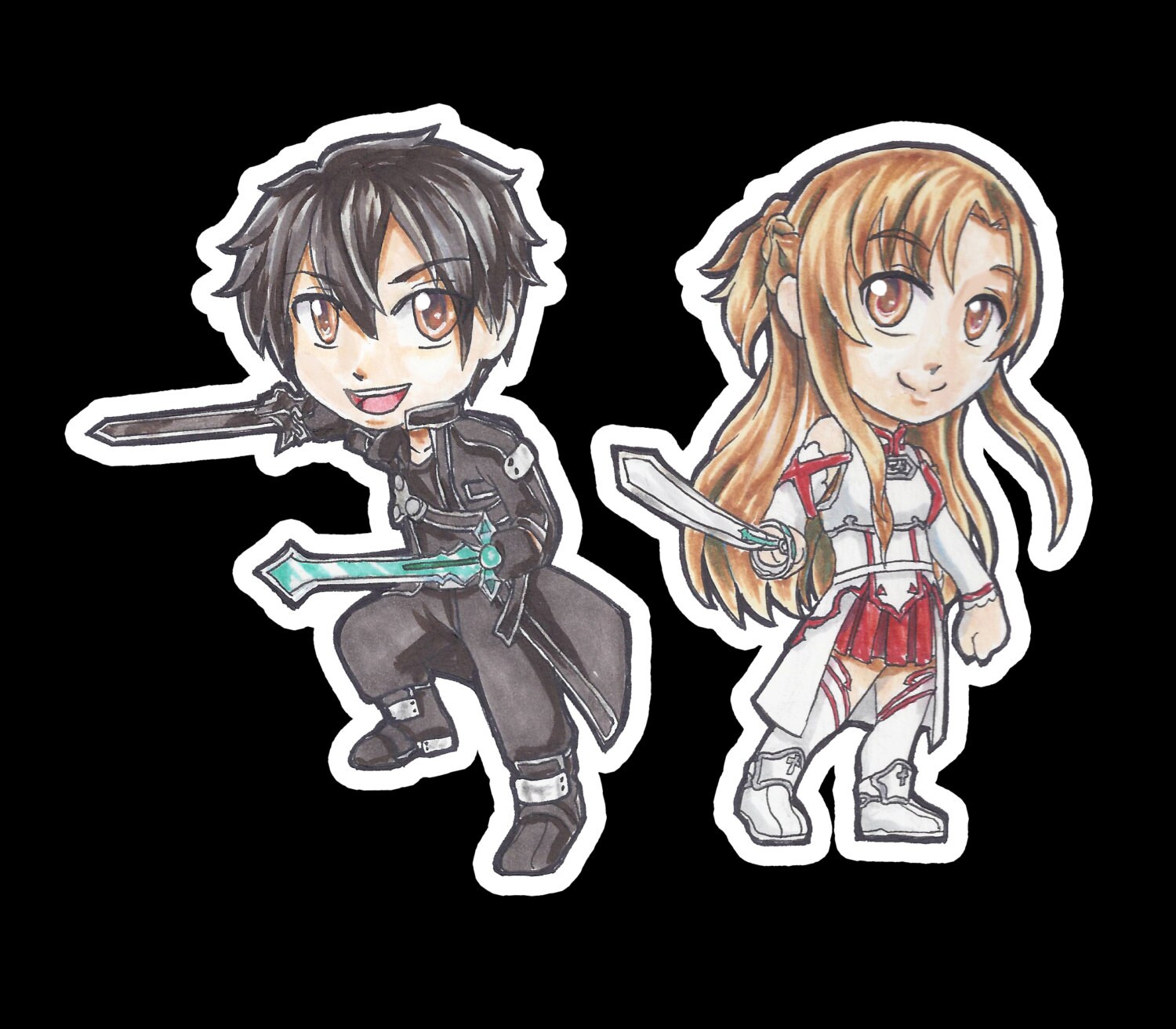 Sword Art Online Chibi Stickers single by jennifu on Etsy