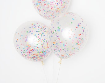 Confetti Balloons / 11" Tiny Rainbow DIY Set of 12