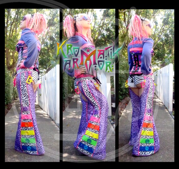 Items similar to Hardstyle Princess Rave Chaps Rainbow Reflective