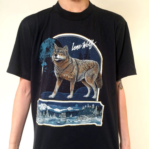 Vintage Lone Wolf T-Shirt Large // Unisex