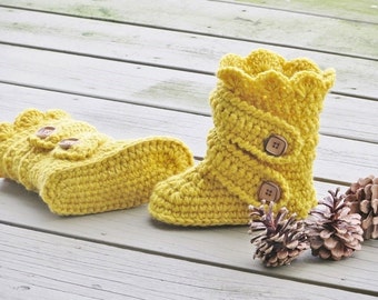 Crochet Pattern for Child's Boots, Kids Boots Crochet Pattern, Slipper Crochet Pattern, Child's Classic Snow Boots