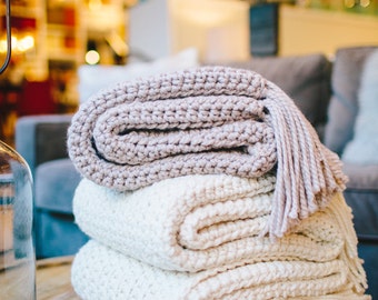 Chunky Knit Throw Blanket // THE NANTUCKET - FISHERMAN
