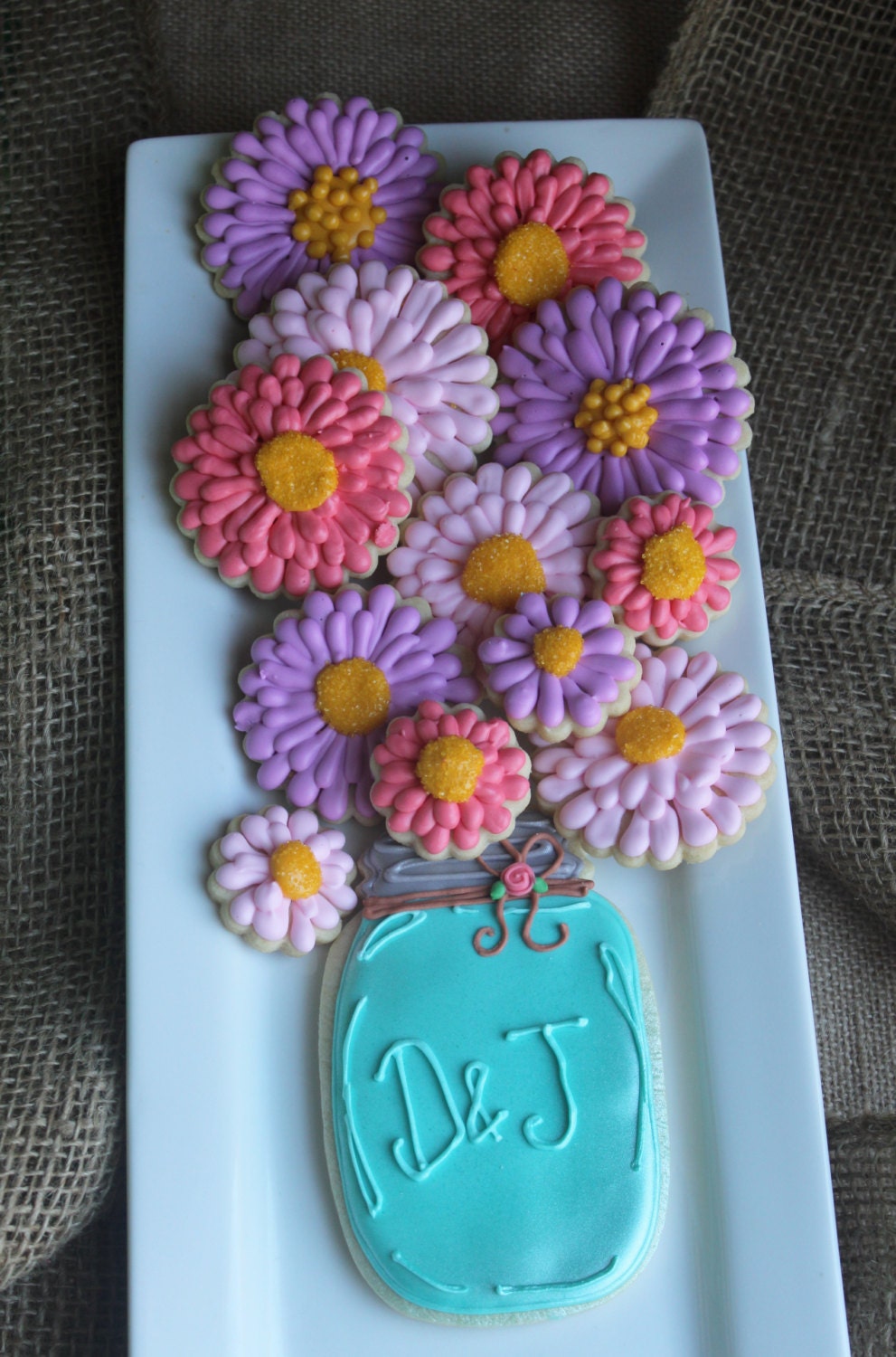 Mason jar cookies wedding or shower favors