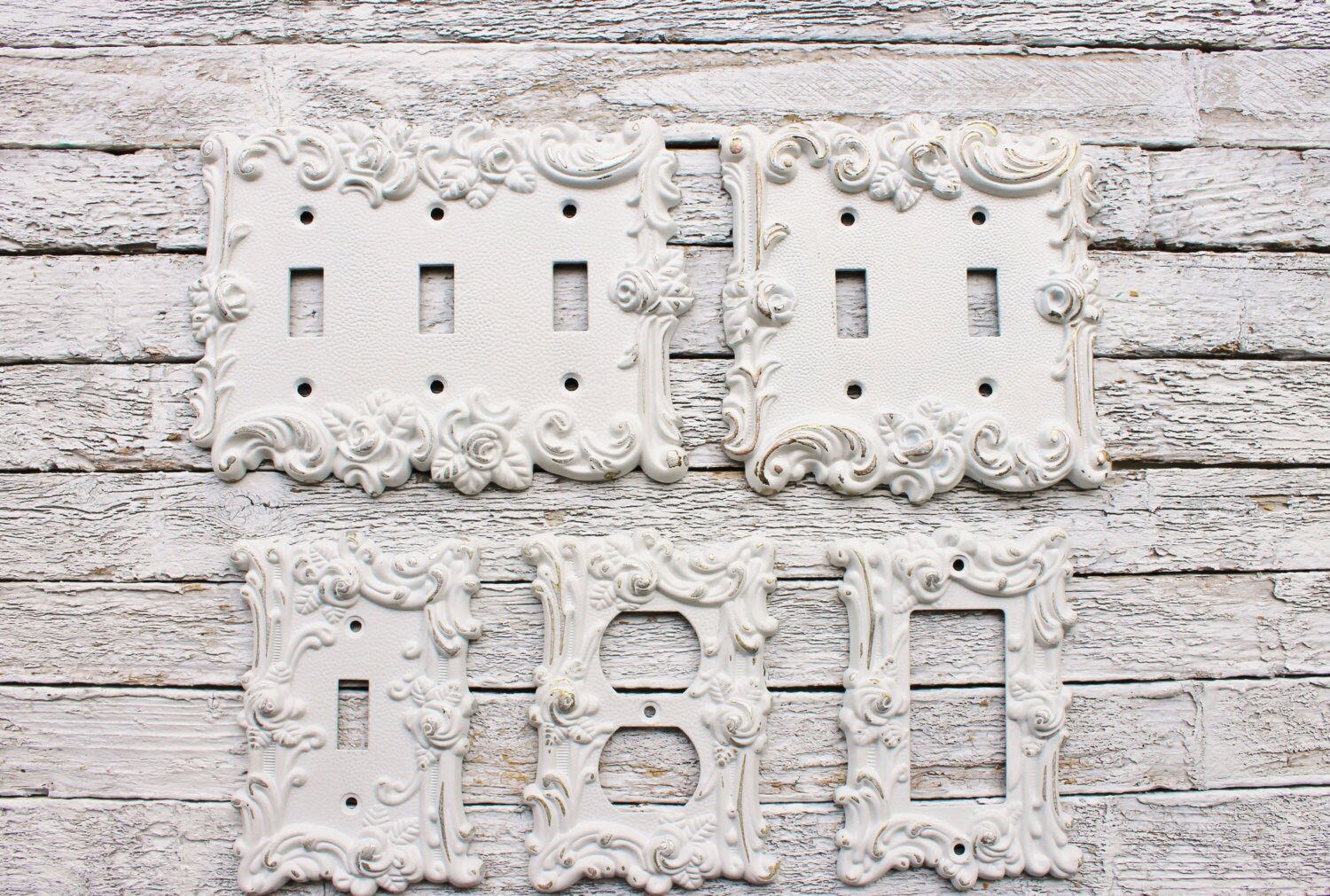 Decorative Plates In Shabby White Switch Cover Lightswitch