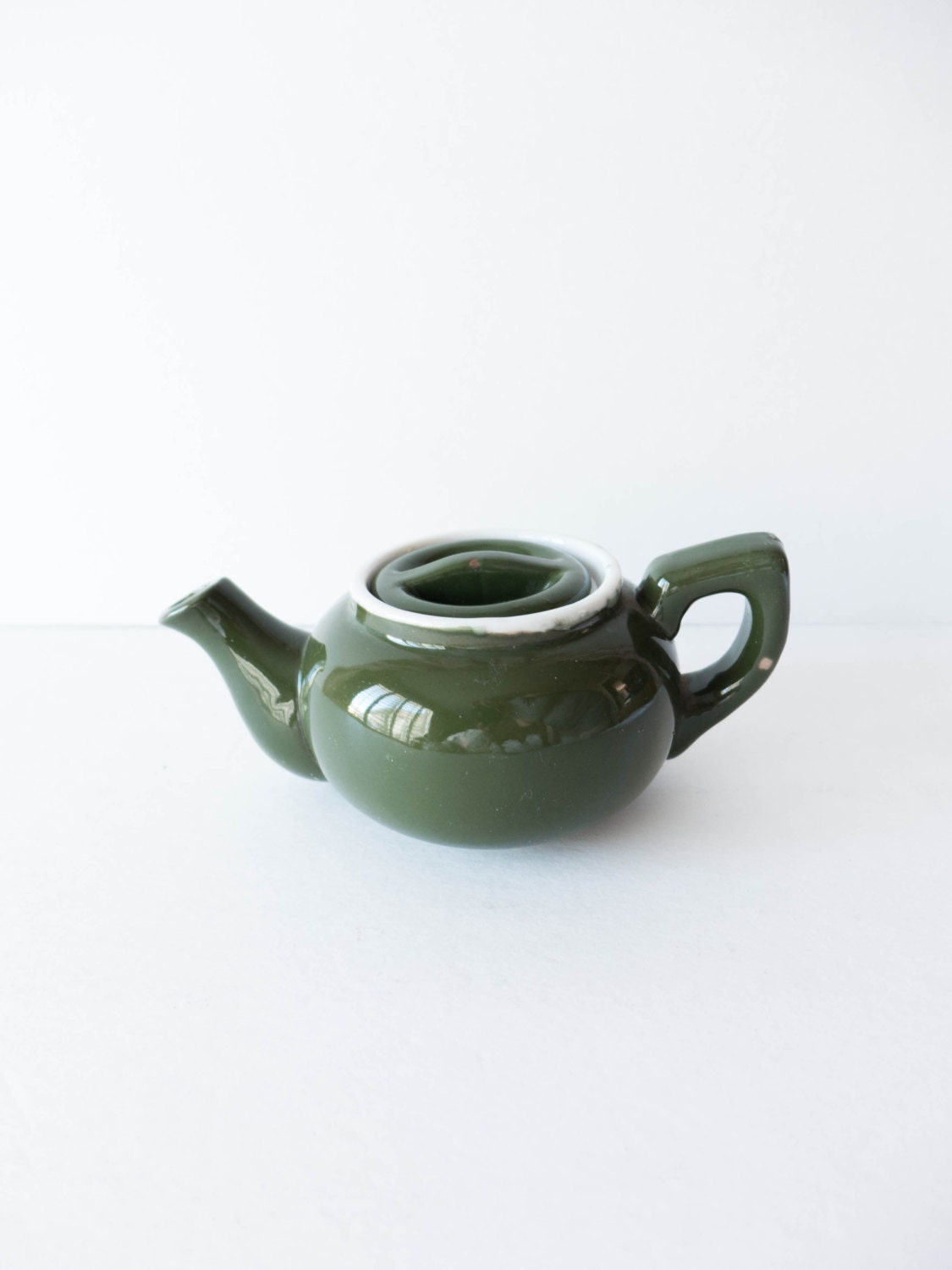 Small Green Teapot Made In Japan Simple Decor Hand Glazed