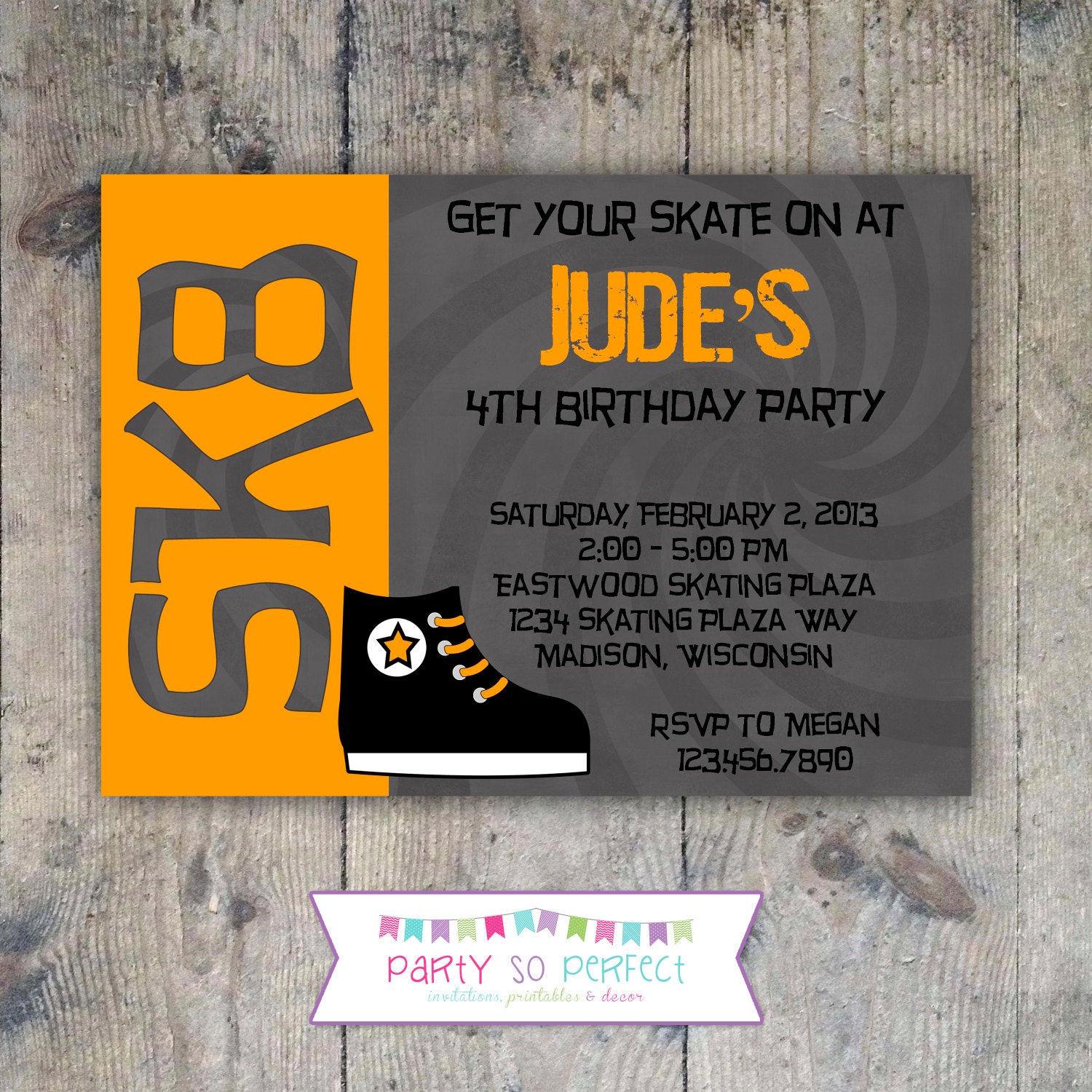 ice skating birthday party invitations ice skating orange 5x7 birthday party invitation boy printable ice skating birthday party invitations ice skating orange 5x7 birthday party invitation boy printable