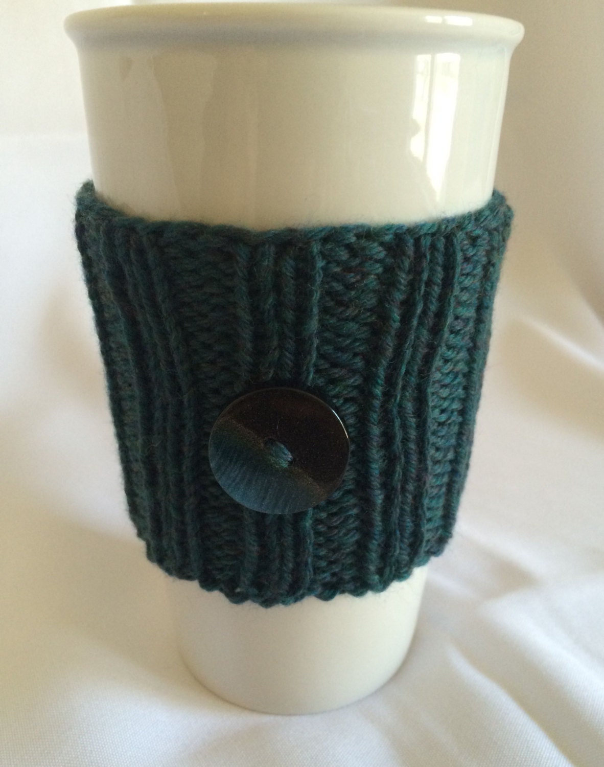 Knit Cup Cozy Knit Cup Sleeve Knit Cozy Green Cup Cozy by djfleesh