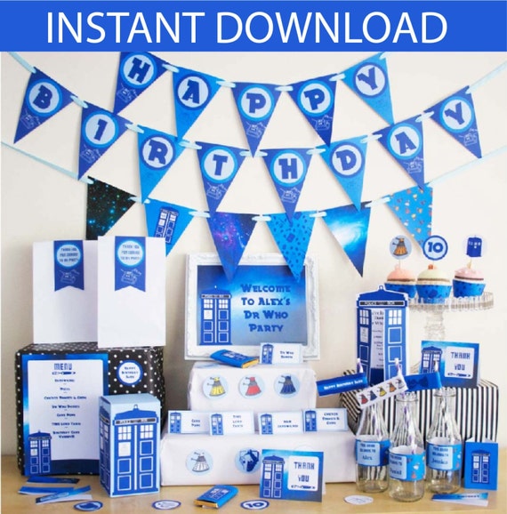 Dr Who Party DIY Printable Kit - INSTANT DOWNLOAD - Dr Who Inspired Il_570xn