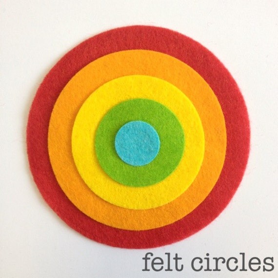 10 felt circles 5 sizes die cut circles by bettyoctopus on Etsy