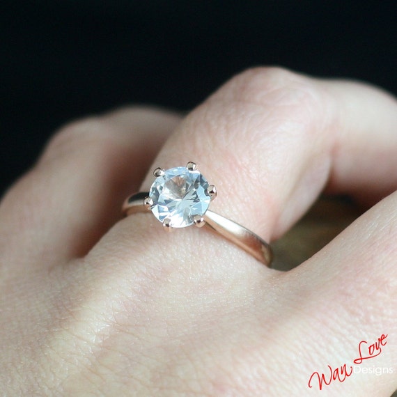 White sapphire engagement rings yellow gold