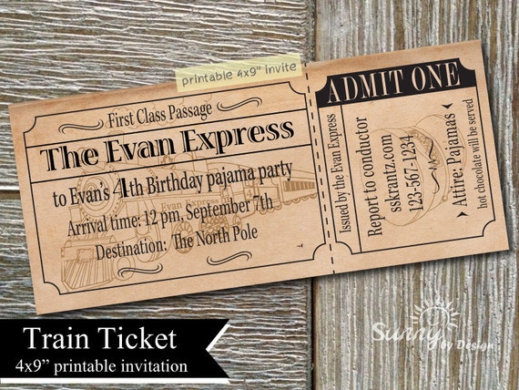 Vintage Train Ticket 4x9