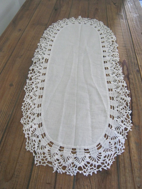 Vintage DRESSER SCARF Linen Table Runner by ...