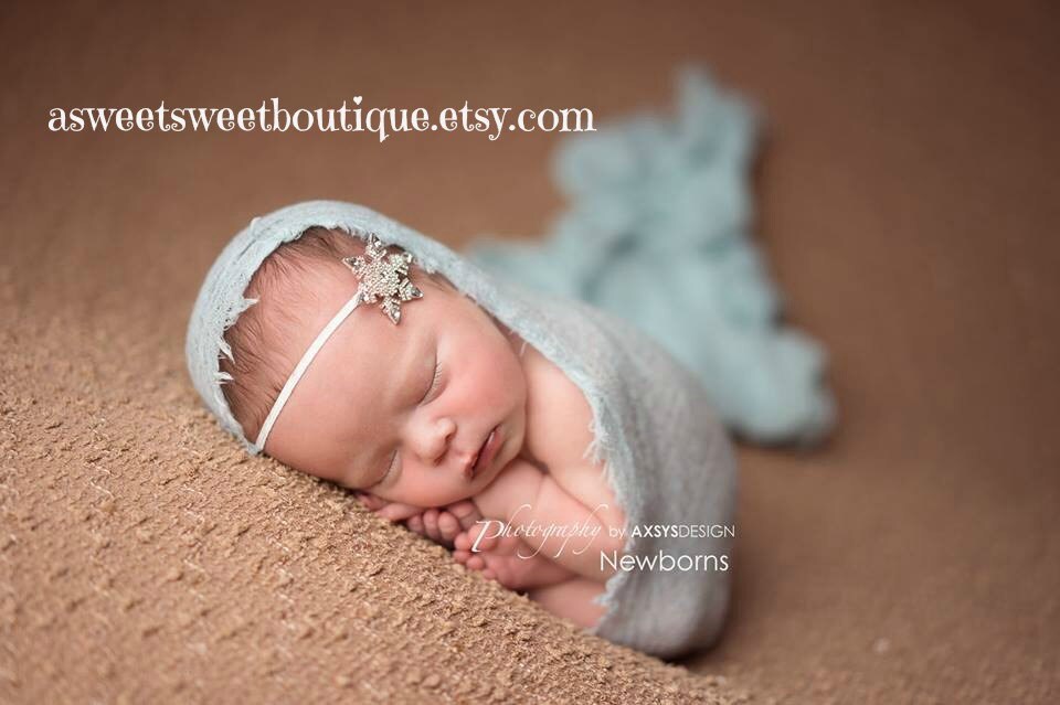 Newborn Snowflake Headband Baby Snowflake Headband Stunning Winter Newborn Headband Baby Headband Photo Prop