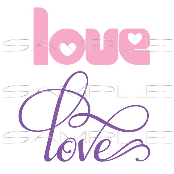 Download Two Versions of the Word Love SVG cut file for Silhouette