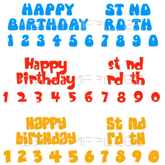 Download Happy Birthday with Numbers SVG cut file for Silhouette