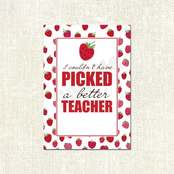 Strawberries Teacher Appreciation Tag