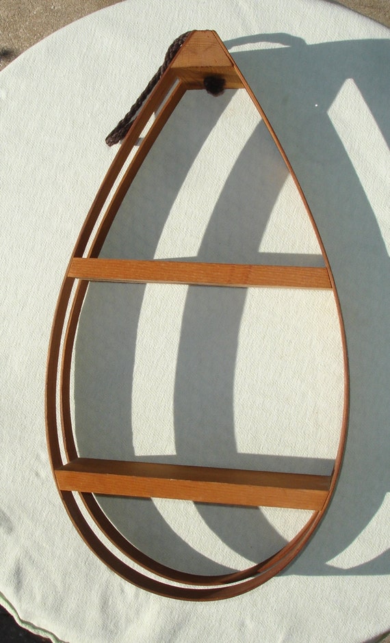 Unique Tear Drop Shaped Bentwood Hanging Shelf