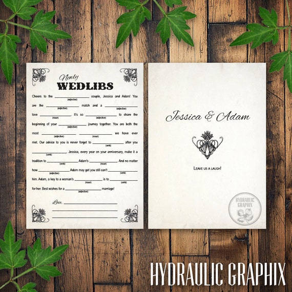 Wedding Mad Libs, Marriage Advice Mad Lib Card, Printable Mad Lib Card, Guest Book Alternative, Welcome Bag Wedding Game, Vintage Wedlibs Il_570xn