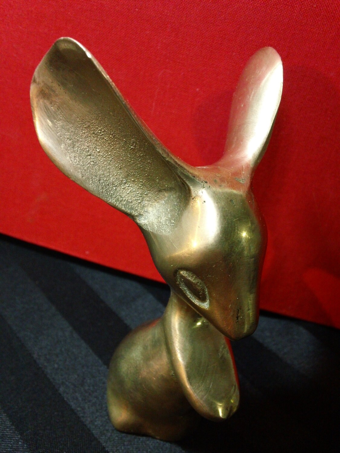 Vintage Heavy Brass Mouse Figurine/Paperweight with exaggerated ears Haute Juice