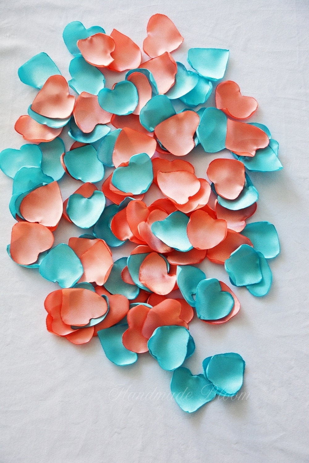 Coral Pink Turquoise Peach Custom Petals Confetti by