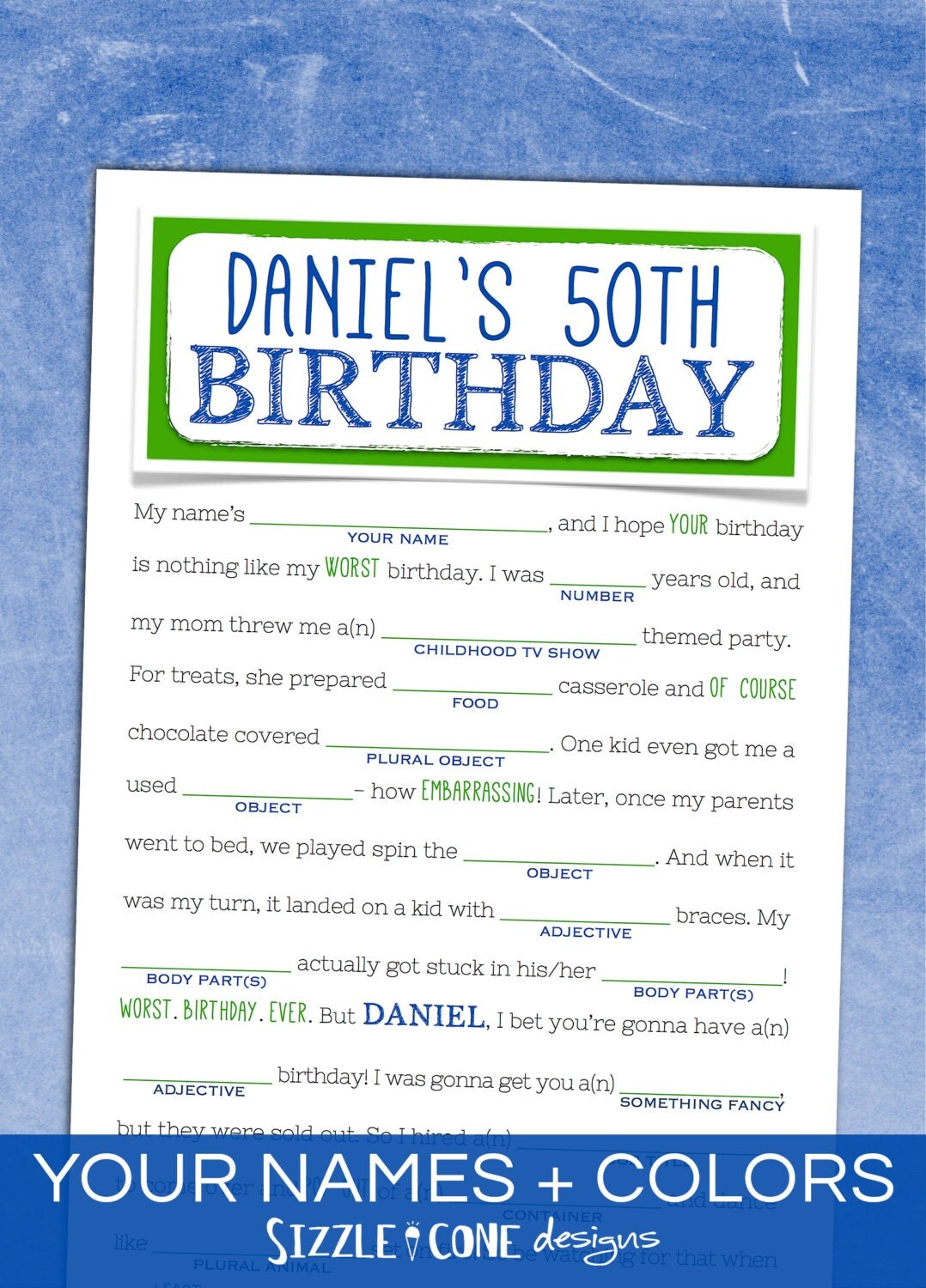 Adult Birthday Mad Libs Teens Too Printable By