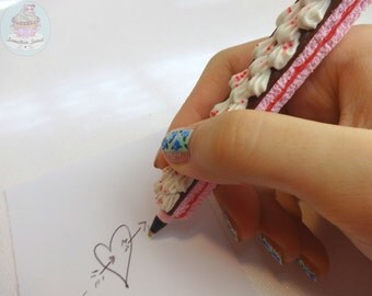 Cake Pen | Choose Flavors made to order polymer clay, fake food, cute stationary, office, kawaii, miniature