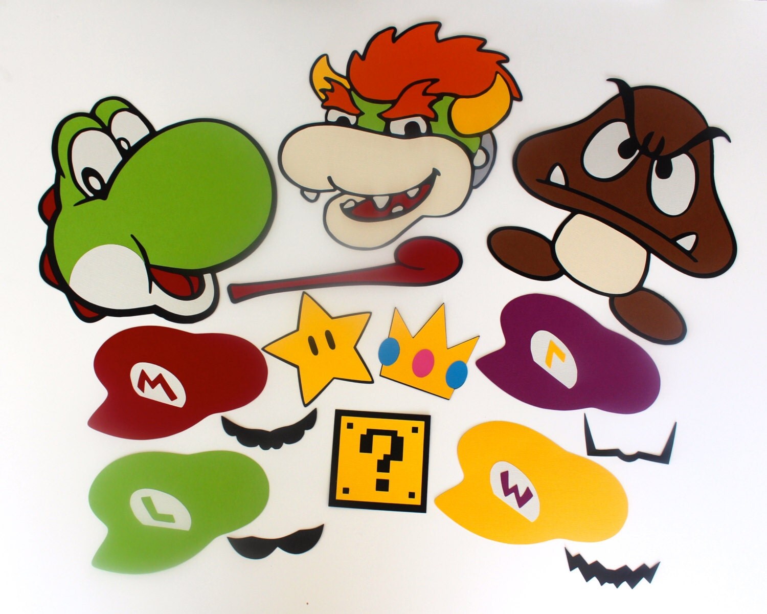 Super Mario Bros Themed Photo Booth Props by PAPERandPANCAKES