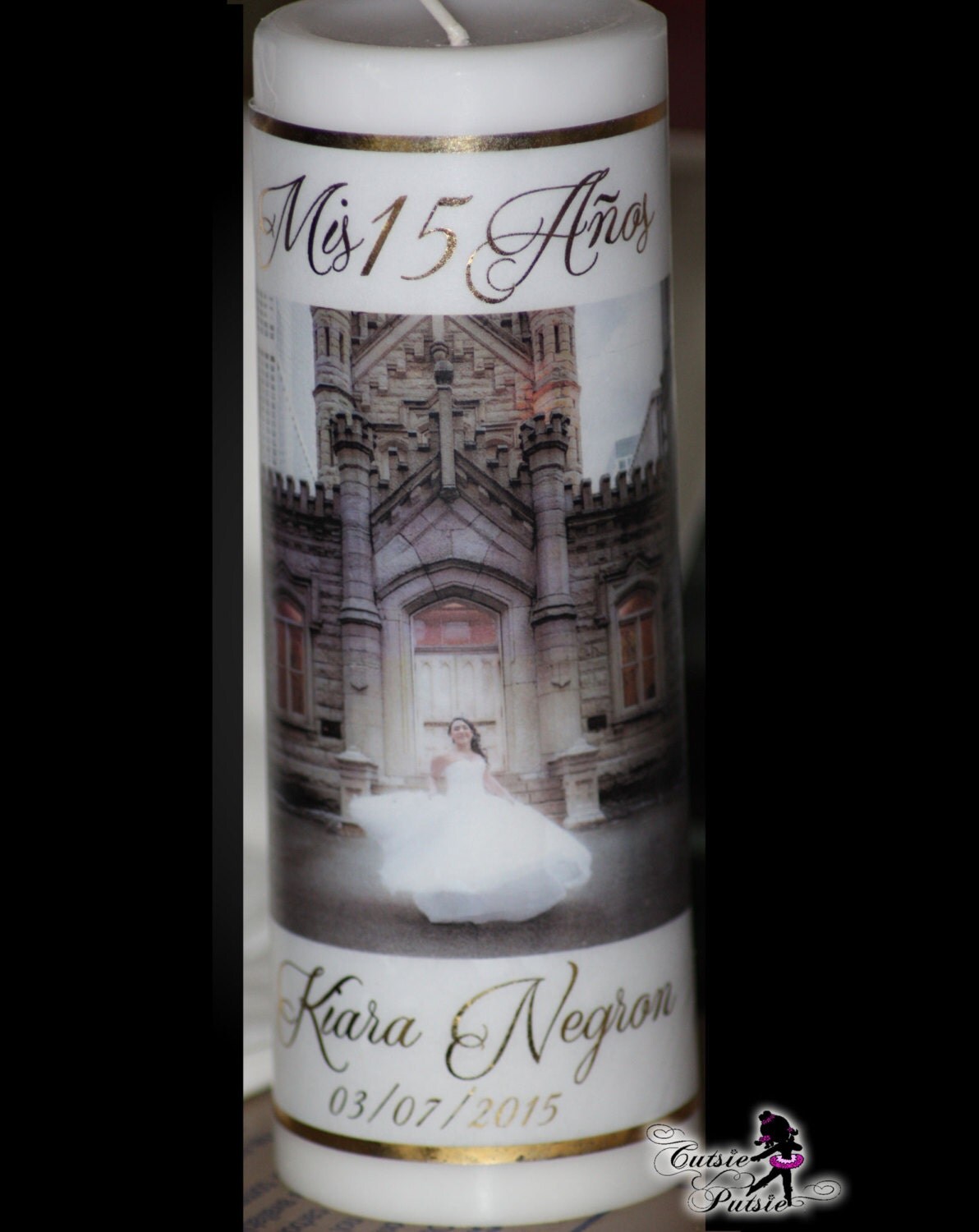 Personalized Wedding Candle Quinceanera Candle Memorial