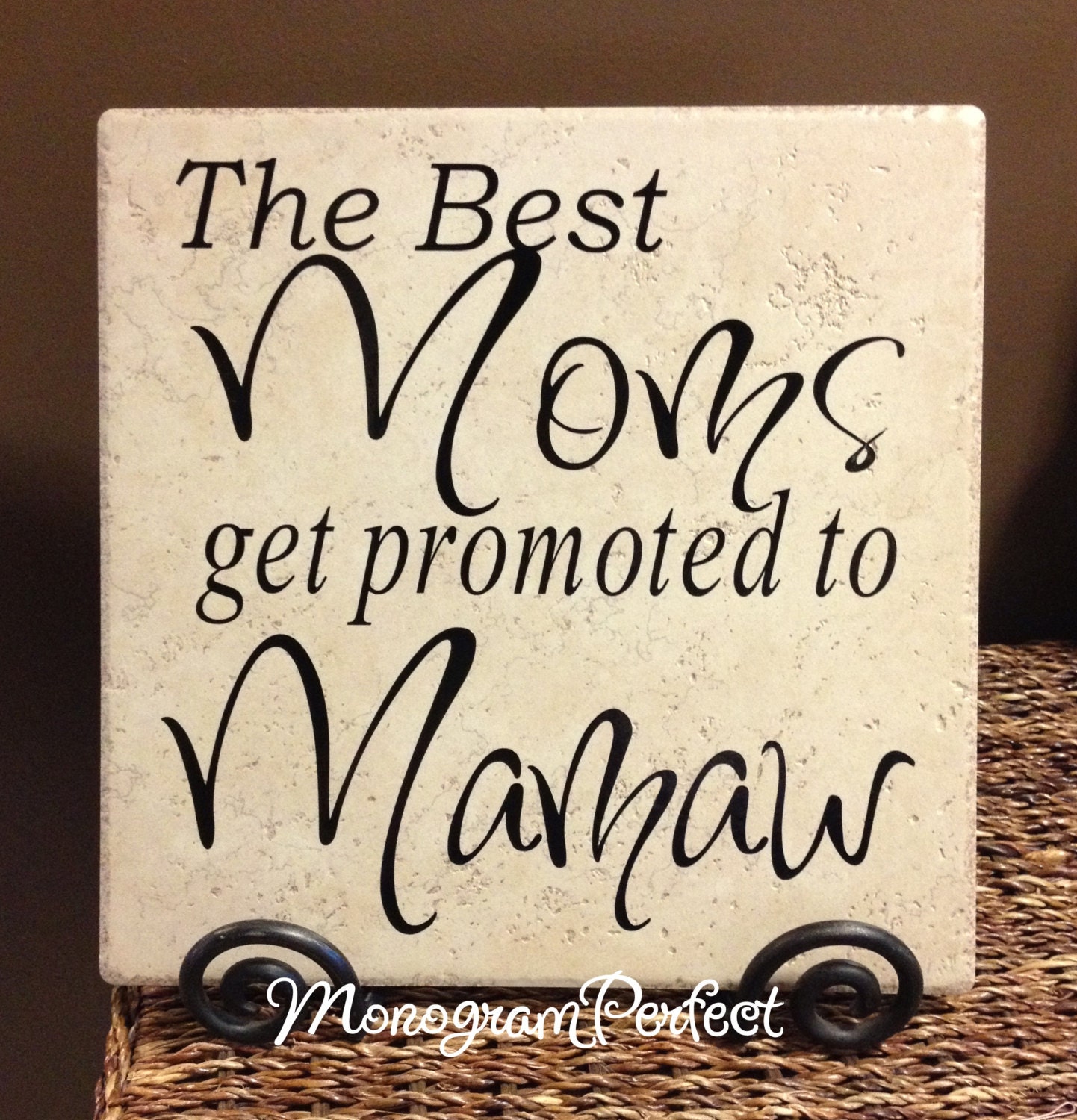 The Best Moms Get Promoted To Mamaw Vinyl Art Decorative Tile