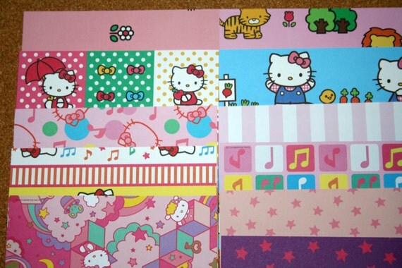 Hello Kitty Scrapbook Paper Sampler Pack by ScrappinTagsAndMore