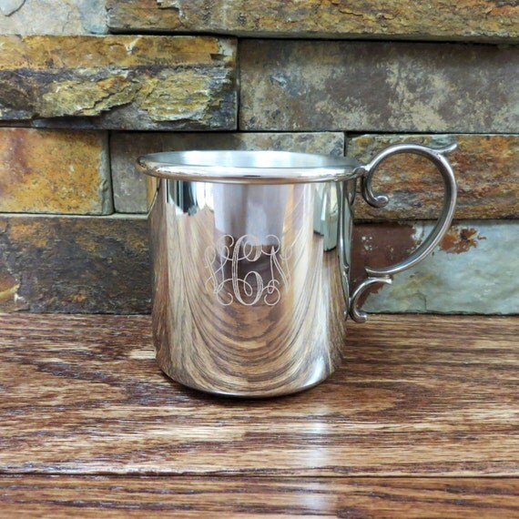 Personalized Silver Baby Cup Baby Gift Engraved by tiposcreations