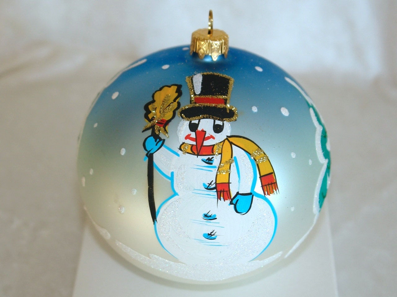 Hand Painted, Christmas Ornament, Glass Ball, Snowman Holidays, Christmas Ornaments, Christmas