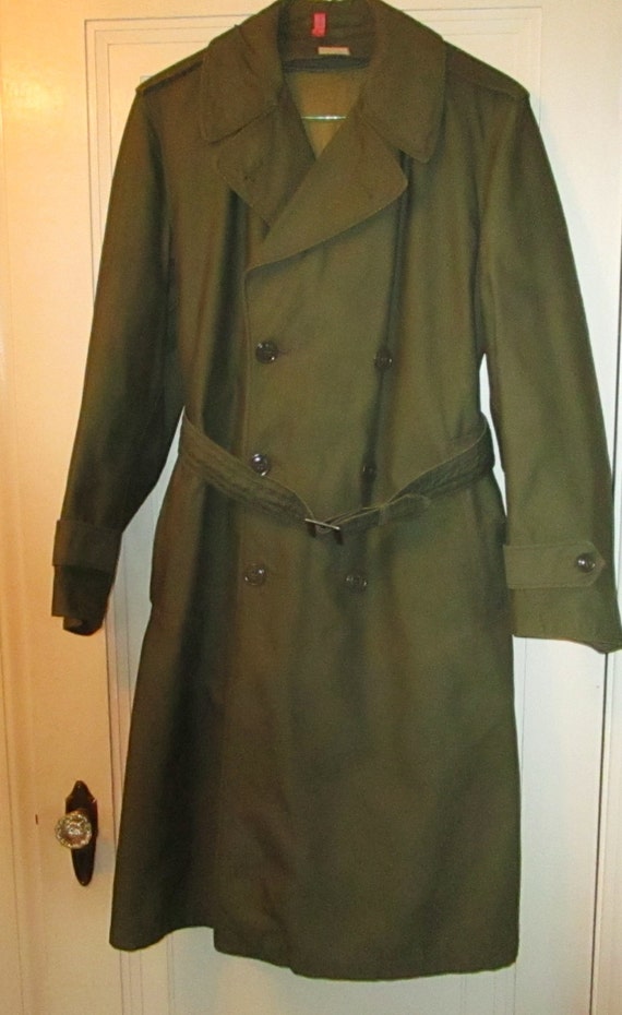 Vietnam Era Army Green Trench Coat Trending by DominionDesign