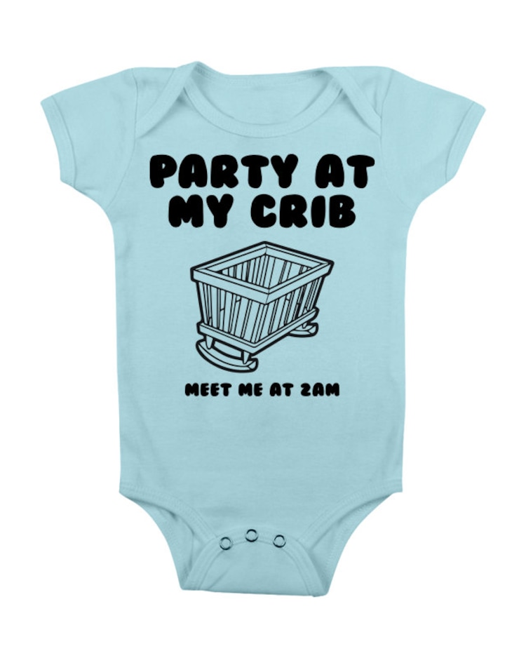 Party At My Crib Funny Baby Boy Girl Onesie Onsie Onsy by bougeak