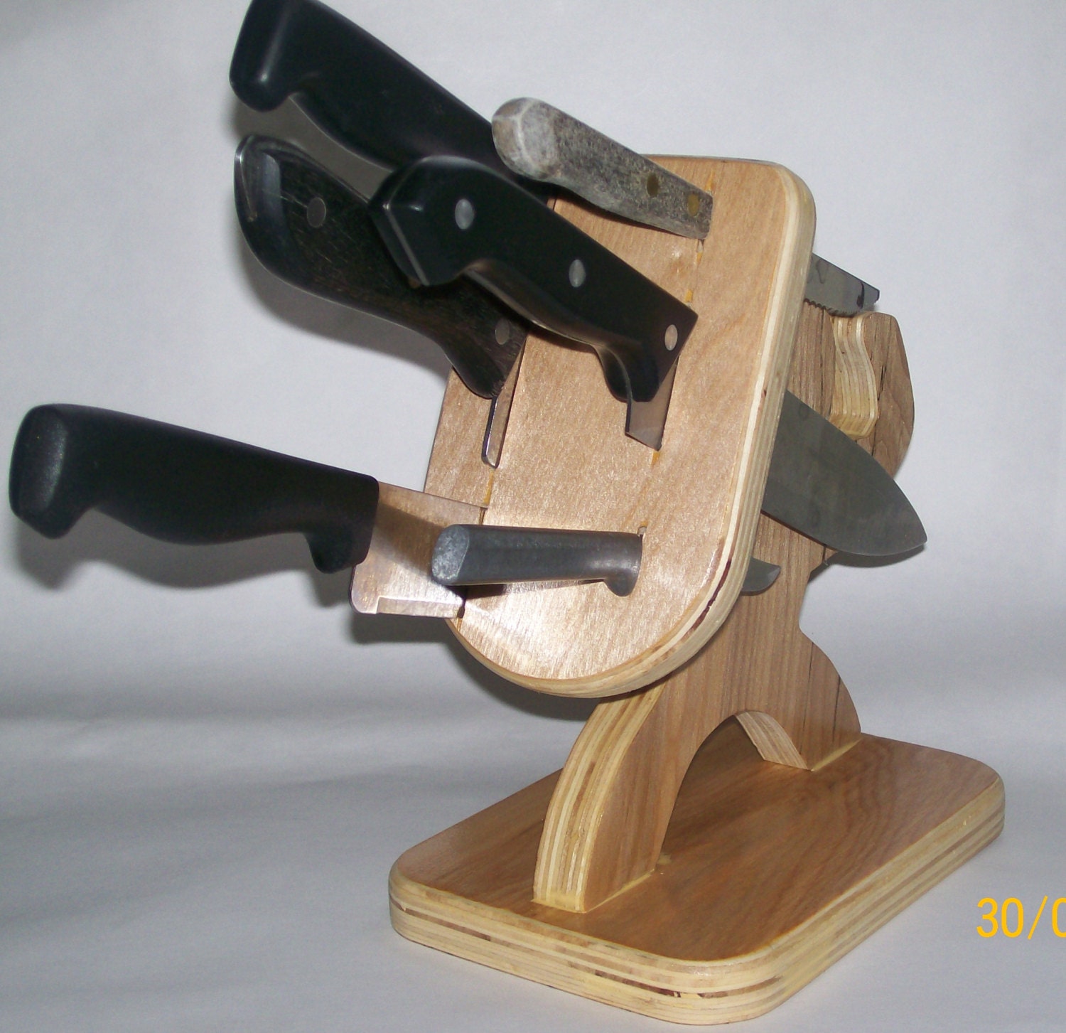 Wooden Knife Block Handmade Knife Block Knife by GrannysWoodworks