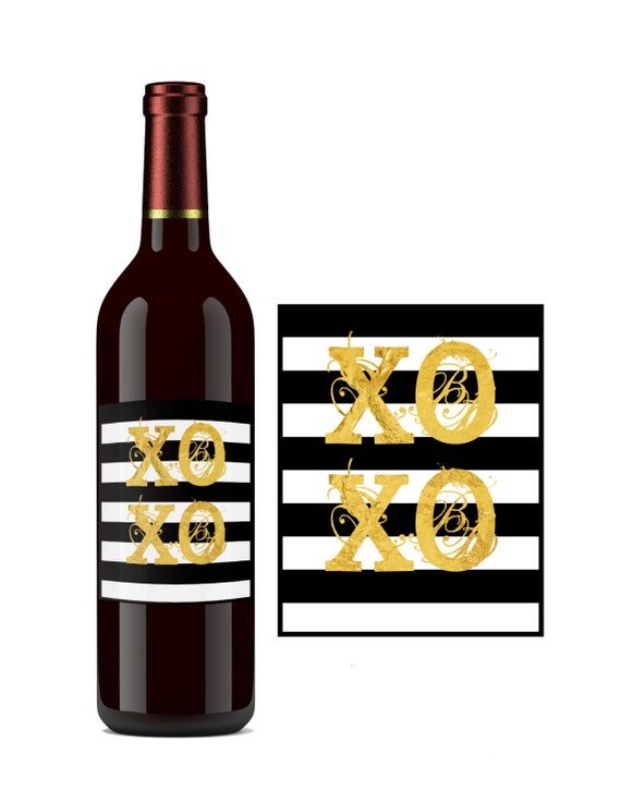 Instant Download Diy Printable Wine Label Xoxo By Luxepartysupply