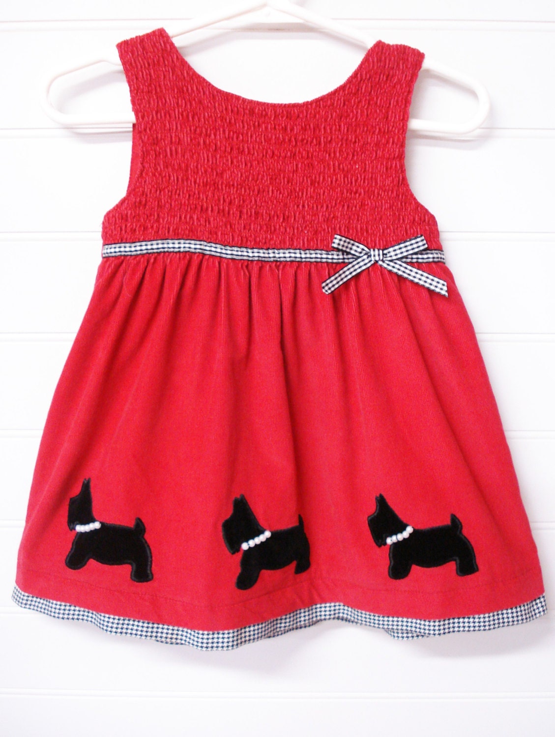 Vintage Baby Clothes Toddler Girl Dress Red Corduroy
