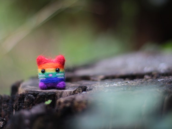 rainbow stuffed cat