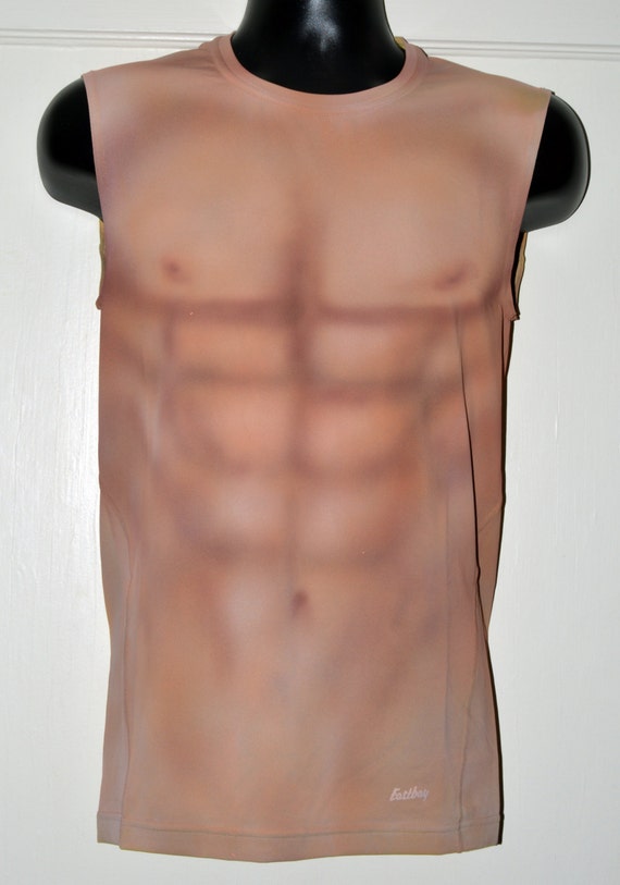 L Airbrushed Muscle Shirt Cosplay Crossplay Male Torso Chest