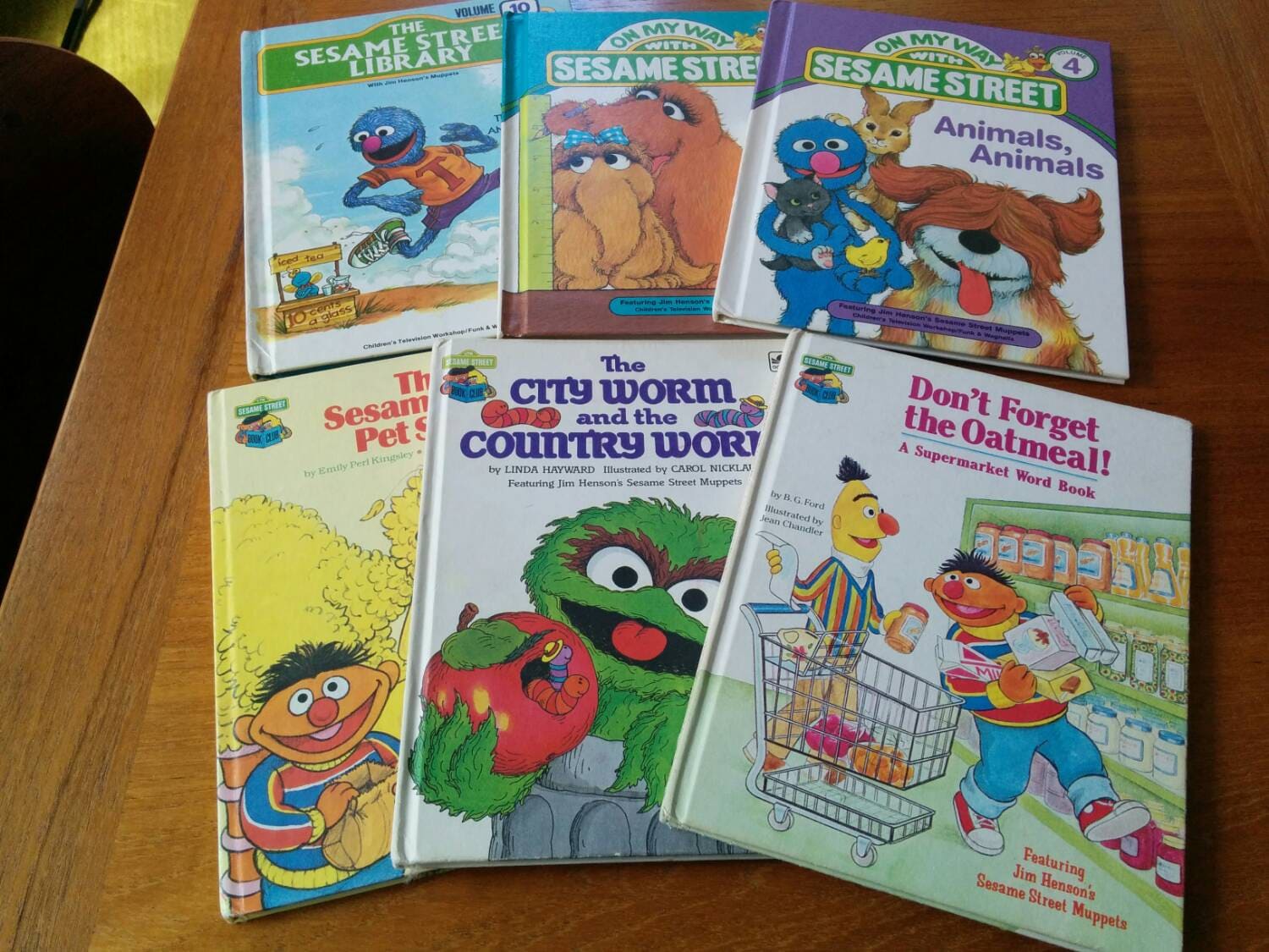Six Sesame Street Children's Books Hardcover Vintage