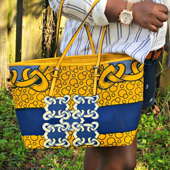 African Print Bag, African Print Fabric Tote, Ankara Print Tote Bag With leather Straps, Large Hobo Bag, Large African Ankara Fabric Tote