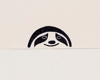 Smiling sloth stamp, sloth kids gift, funny coworker gift, best friend gift, sloth birthday gift, funny stationery, cute stationary