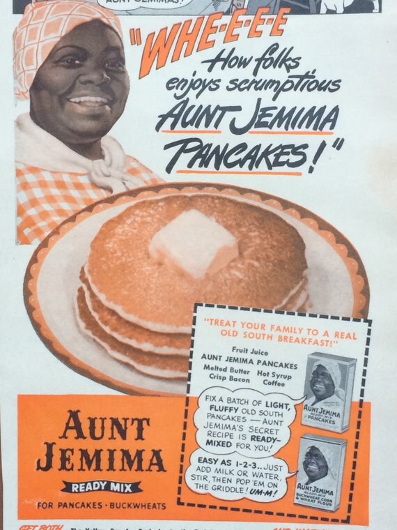 Original Vintage 1940s Aunt Jemima Pancake Mix By Retrolane91