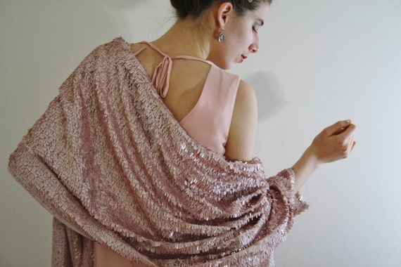 blush bridal shawl