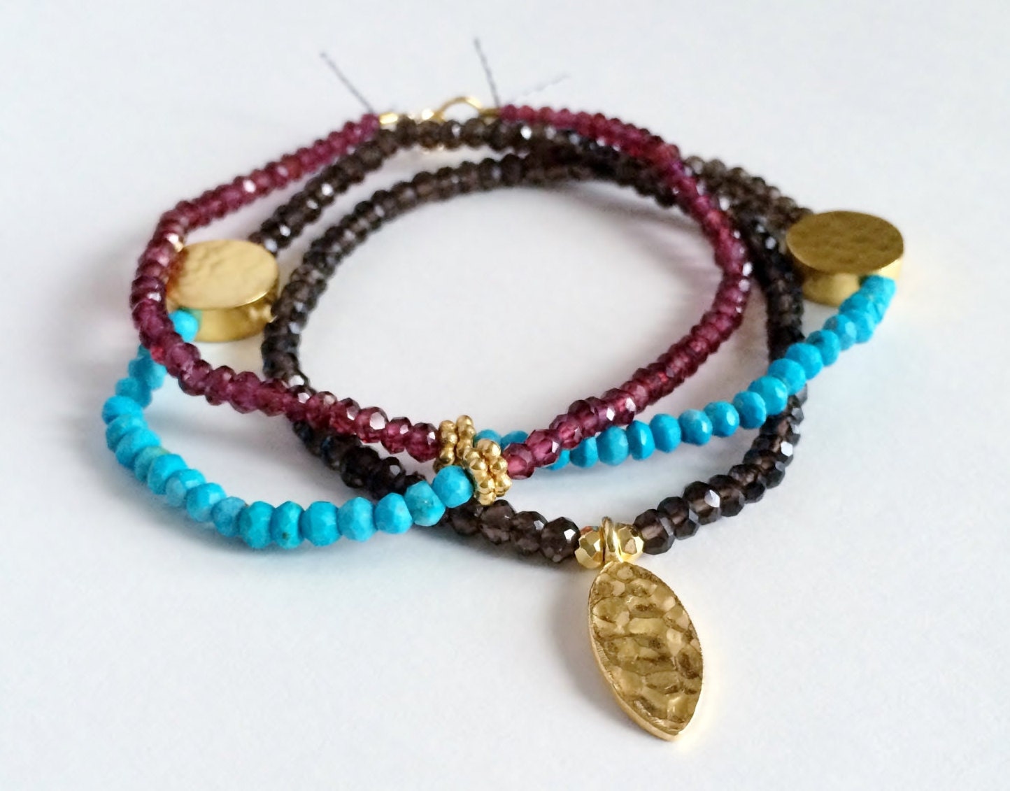 Bohemian Style Multi Gemstone Bracelet or by ArmadilloJacks