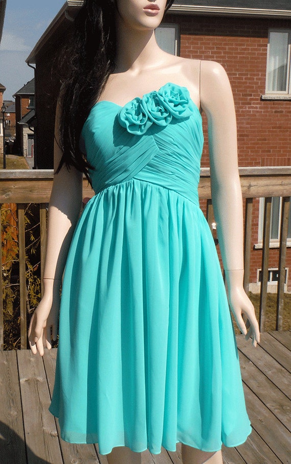 Turquoise Bridesmaid Dress Aqua Bridesmaid Dress Chiffon 6239