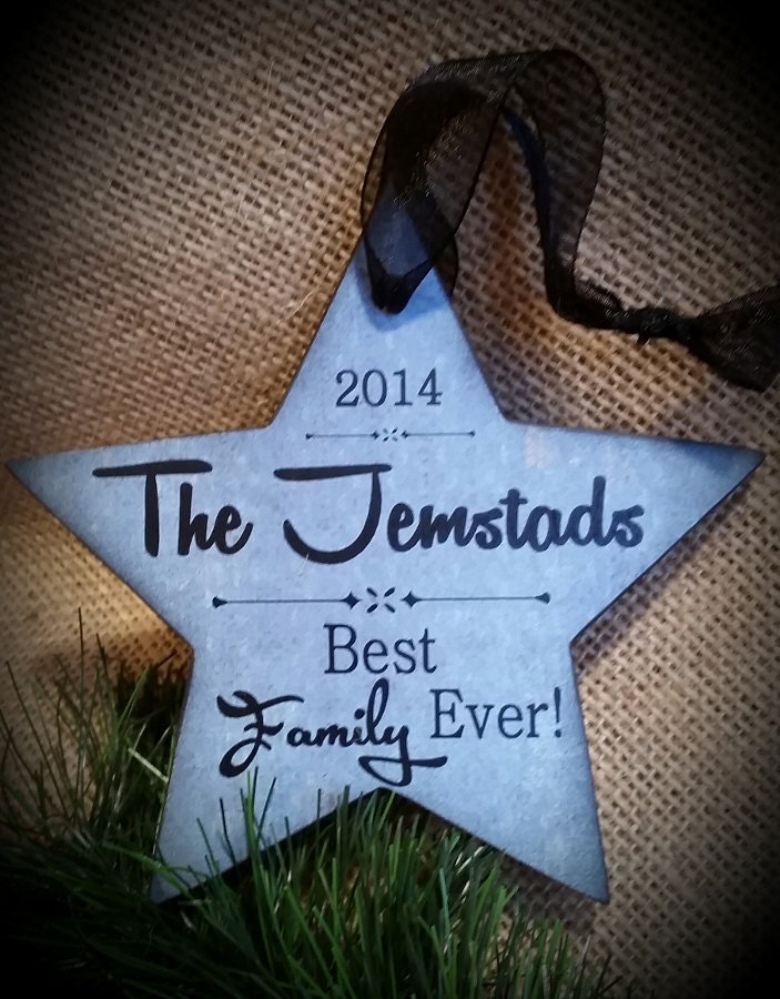 Personalized FAMILY Christmas Ornament STAR - neighbor or family friend gift - Family Christmas Ornament