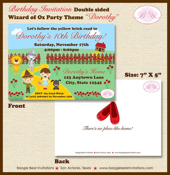 Wizard Of Oz Birthday Party Invitations 9