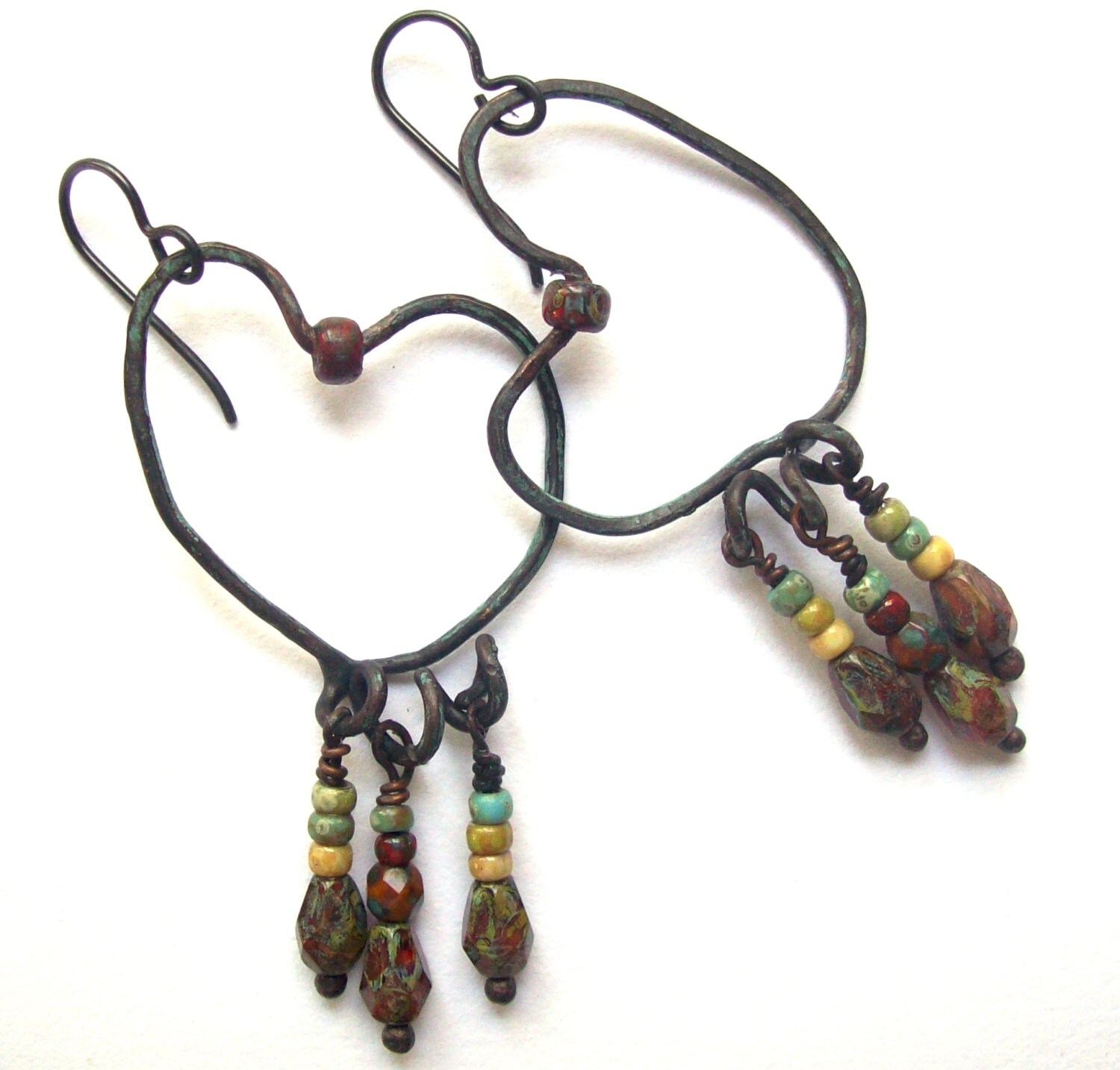 RESERVEDRESERVED Bohemian Rustic Earrings Copper by SheFliesAgain