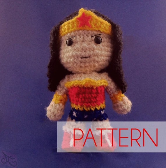 PDF CROCHET PATTERN Chibi Wonder Woman Inspired amigurumi ...